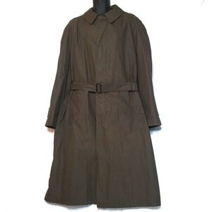 JOS. A. BANK Trench Coat Full Length Belted Removable Lining Dark Khaki Size 46L